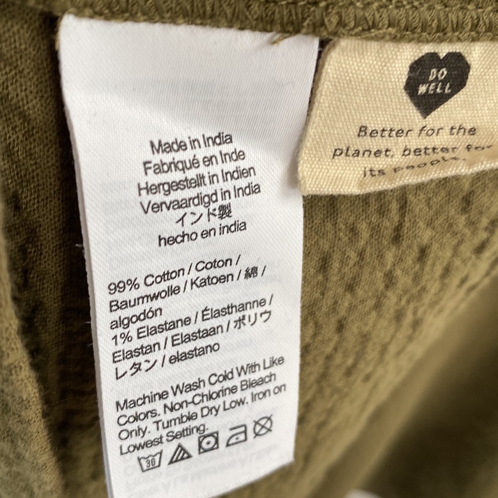 (A55) Madewell Crinkle Gauze Dolman-Sleeve Mini Dress, Olive Green, Size M, NWT - Picture 6 of 7